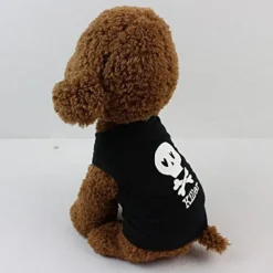 Dog skull print summer black series vest breathable puppy vest clothes pet clothing suitable for small and medium dogs puppies and cats