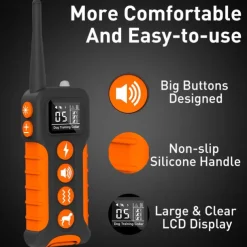 Dog training collar LCD screen display three training modes beeping vibration electric shock with strong torch IP67 waterproof suitable for medium and large dogs With anti loss rope