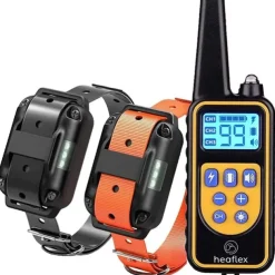 Dog Training Collar Waterproof Rechargeable 2600ft Remote Dog Shock Collar with LED Light Beep Vibration Shock for Medium/Large Breed 2 Electronic Collars Neck Lanyard