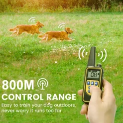 Dog Training Collar Waterproof Rechargeable 2600ft Remote Dog Shock Collar with LED Light Beep Vibration Shock for Medium/Large Breed 2 Electronic Collars Neck Lanyard