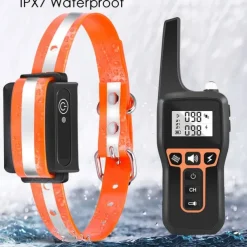 Dog Training Collar with 3300FT Remote，IPX7 Waterproof Rechargeable Shock Collar for Large Medium Small Dog，3 Safe Training Modes with Beep，Vibration and Shock，Adjustable Electronic Dog Collar