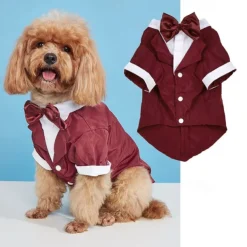 Dog Tuxedo Dog Suit Dogs Tuxedo Wedding Party Suit Dog Prince Wedding Bow Tie Shirt Formal Dog Wedding Attire for Small and Medium Dogs