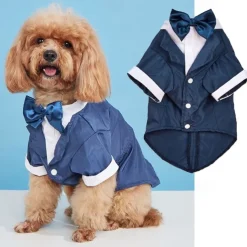Dog Tuxedo Dog Suit Dogs Tuxedo Wedding Party Suit Dog Prince Wedding Bow Tie Shirt Formal Dog Wedding Attire for Small and Medium Dogs