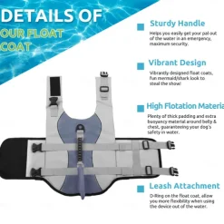 Dog Vest Life Vest Dog Life Jacket Fashion Reflective Sports & Outdoors Safety Beach Pool Dog Clothing for Husky Golden Retriever Bichon Frise Pomeranian Small