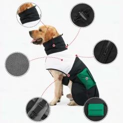 Dog Winter Coat Dog Fleece Jacket Dog Vest Windproof Cold Weather Dog Clothes Pet Apparel for Medium Extra Large Dogs