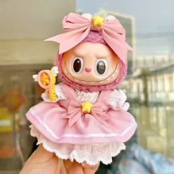 Doll Clothes Suit 7in/17cm Plush Labulabu Doll Clothes Sweet Pink Dress and Headband(WITHOUT Doll)