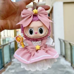 Doll Clothes Suit 7in/17cm Plush Labulabu Doll Clothes Sweet Pink Dress and Headband(WITHOUT Doll)