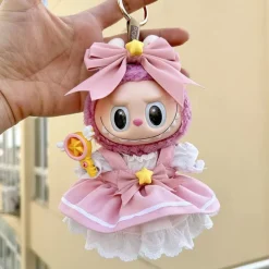 Doll Clothes Suit 7in/17cm Plush Labulabu Doll Clothes Sweet Pink Dress and Headband(WITHOUT Doll)