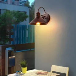 Dome Retro Industry Wall Lantern Rust-Proof Wall Sconce Die Cast Iron Waterproof Outdoor Wall Mount Light 85-265V