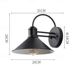 Dome Retro Industry Wall Lantern Rust-Proof Wall Sconce Die Cast Iron Waterproof Outdoor Wall Mount Light 85-265V