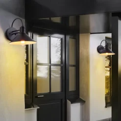 Dome Retro Industry Wall Lantern Rust-Proof Wall Sconce Die Cast Iron Waterproof Outdoor Wall Mount Light 85-265V