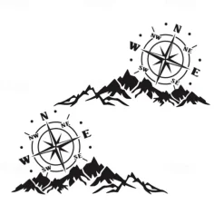 Doordash DIY Design Car Truck Decorative Stickers for SUV Mountain Adventurers Compass Cross-Country Rv Camper Car Accessories