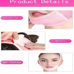 Double Chin Eliminator - V Line Lifting Mask with Chin Strap for Double Chin for Women -Face Lift, Prevent Sagging, V Shaped Slimmer - Innovative Lifting Tech (Pink)