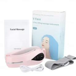Double Chin Reducer MachineElectric Face Lift DeviceElectric V-FaceIntelligent Lifting Firming Facial Massager with Blue Light