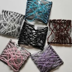 Double Hair Comb For Women, Hair Combs With Elastic Beaded Rope Flexible Hair Comb Magic Stretchy Hair Clip For Women Girls Hair Accessory