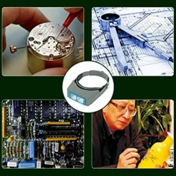 Double Lens Head Mounted Magnifier Eyewear Helmet Loupe Magnifying Glass Reading For Watch Tool Repair Educational Toys Gift