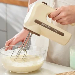 Double-end Rechargeable Wireless Automatic Mixing Stainless Steel Electric Egg Beater Hand Mixer Blender with Long Endurance Five Speed Control for Whipped Cream Cake Mixer