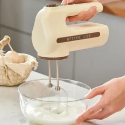Double-end Rechargeable Wireless Automatic Mixing Stainless Steel Electric Egg Beater Hand Mixer Blender with Long Endurance Five Speed Control for Whipped Cream Cake Mixer