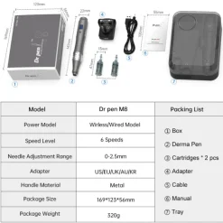 Dr Pen M8 Professional Wireless Dermapen Electric Stamp Design Microneedling Face Roller For Face Skin Care