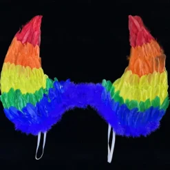 Drag Queen Pride Rainbow Feather Wings Rainbow Angel Wings Adults' Unisex Casual Pride Parade Pride Month Halloween Easy Carnival Costume