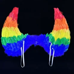Drag Queen Pride Rainbow Feather Wings Rainbow Angel Wings Adults' Unisex Casual Pride Parade Pride Month Halloween Easy Carnival Costume