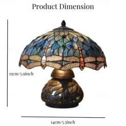 Dragonfly Table Lamp, Resin Handcrafted Night Light, Simulated Stained Glass Table Lamp