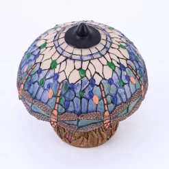 Dragonfly Table Lamp, Resin Handcrafted Night Light, Simulated Stained Glass Table Lamp
