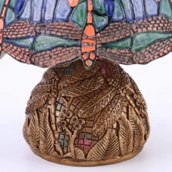 Dragonfly Table Lamp, Resin Handcrafted Night Light, Simulated Stained Glass Table Lamp