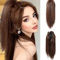 Drawstring Ponytails Women / Classic / Easy dressing Synthetic Hair Hair Piece Hair Extension Straight 16 inch Valentine's Day / Party Evening / Party / Evening
