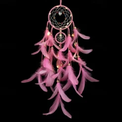 Dream Catcher LED Feather Light Creative Fairy Lamp Wall Hanging Holiday Decorations Bedroom Family Wedding Birthday Party Blessing Gift