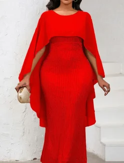 Dress Mother of the Bride Dress Elegant Crew Neck Floor Length Chiffon 3/4 Length Sleeve with Sequin