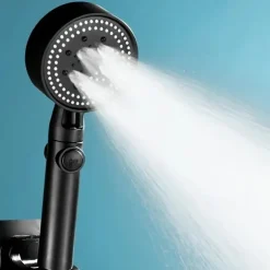 Drill-Free High Pressure Handheld Shower Head Set with ON/OFF Pause Switch 5 Spray Modes Water Saving Showerhead, Detachable Shower Accessories Bracket