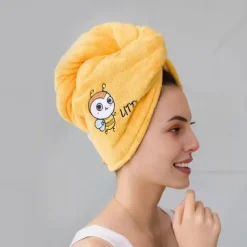 Dry Hair Cap Embroidery Cap Double-Layer Shower Cap Quick-Drying Strong Water Absorption Thickened Home Bag Hair Dry Hair Towel Back To School College Student