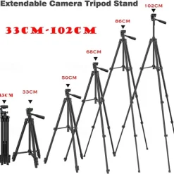 DSLR Tripod For Camera Phone Aluminum Travel Tripode Flexible Lightweight Light Stand Photography for Live Youtube Cellphone