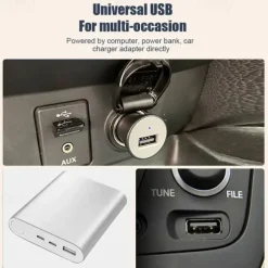 Dual Head USB Car Fan - High/Low Speeds Adjustable 5V/12V/24V Power - Effortless Car Cooling Solution for Portable Comfort