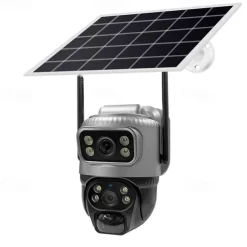 Dual Lens 4G Camera Solar PIR Human Detection Night Vision Waterproof Security Video IP Camara 8MP 4K Battery CCTV Monitor
