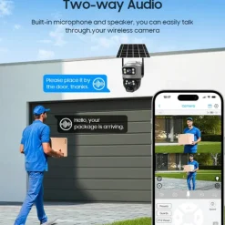 Dual Lens 4G Camera Solar PIR Human Detection Night Vision Waterproof Security Video IP Camara 8MP 4K Battery CCTV Monitor