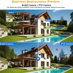 Dual Lens 4G Camera Solar PIR Human Detection Night Vision Waterproof Security Video IP Camara 8MP 4K Battery CCTV Monitor