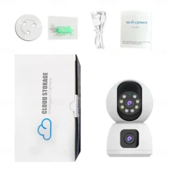 Dual Lens WiFi Camera Baby Monitor Smart Home Auto Tracking Indoor Home Security CCTV Video Surveillance