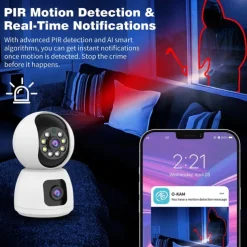 Dual Lens WiFi Camera Baby Monitor Smart Home Auto Tracking Indoor Home Security CCTV Video Surveillance