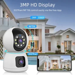 Dual Lens WiFi Camera Baby Monitor Smart Home Auto Tracking Indoor Home Security CCTV Video Surveillance