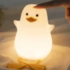 Duck LED Night Lights Cute Silicone Lamp Rechargeable USB Sensor Timing Bedside Lamp For Bedroom Kids Gift