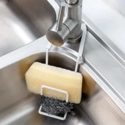 Durable Sink Caddy Sink Sponge Holder Small Kitchen Bathroom Metal Organizer Liquid Dish Drainer Faucet Rack Shower Convenient
