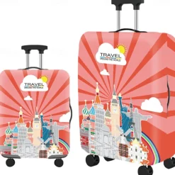Durable Travel Luggage Cover, Dacron Elastic Suitcase Cover Protector, Foldable Washable Luggage Cover Protector