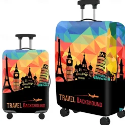 Durable Travel Luggage Cover, Dacron Elastic Suitcase Cover Protector, Foldable Washable Luggage Cover Protector
