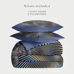 Duvet Cover Set with Optical Illusion Graphic Prints, 100% Cotton Bedding Set, Ultra-Soft and Breathable Material, Includes Duvet Cover and Pillowcases, Modern and Stylish Design, Durable