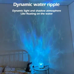 Dynamic Rotating Water Ripple Night Light with Remote Control Function, 16 Colors Rotating Water Ripple Crystal Light, Suitable for Photography, Study, Living Room, Bedroom Decorations and Lady Gift