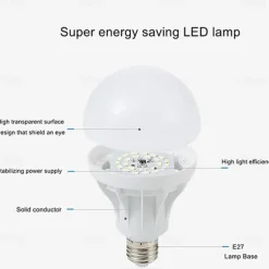 E27 LED Bulb Energy Saving Power Saving 5W Replacement Tungsten 220V for Home Lighting A19 4pcs