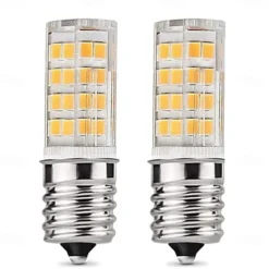 E17 LED Light Bulbs 5W Non-Dimmable Refrigerator Lights, Warm White/White 2pcs 110V-130V