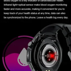 E480 Smart Watch 1.43 inch Smartwatch Fitness Running Watch Bluetooth ECG+PPG Temperature Monitoring Pedometer Compatible with Android iOS Women Men Long Standby Hands-Free Calls Waterproof IP 67